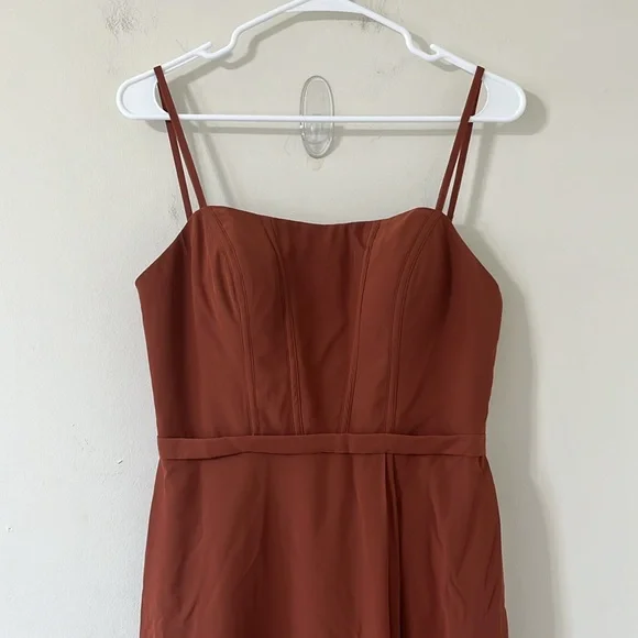 NEW Revelry Nova Chiffon Rust Formal Gown Dress Size 6 - Picture 3 of 11